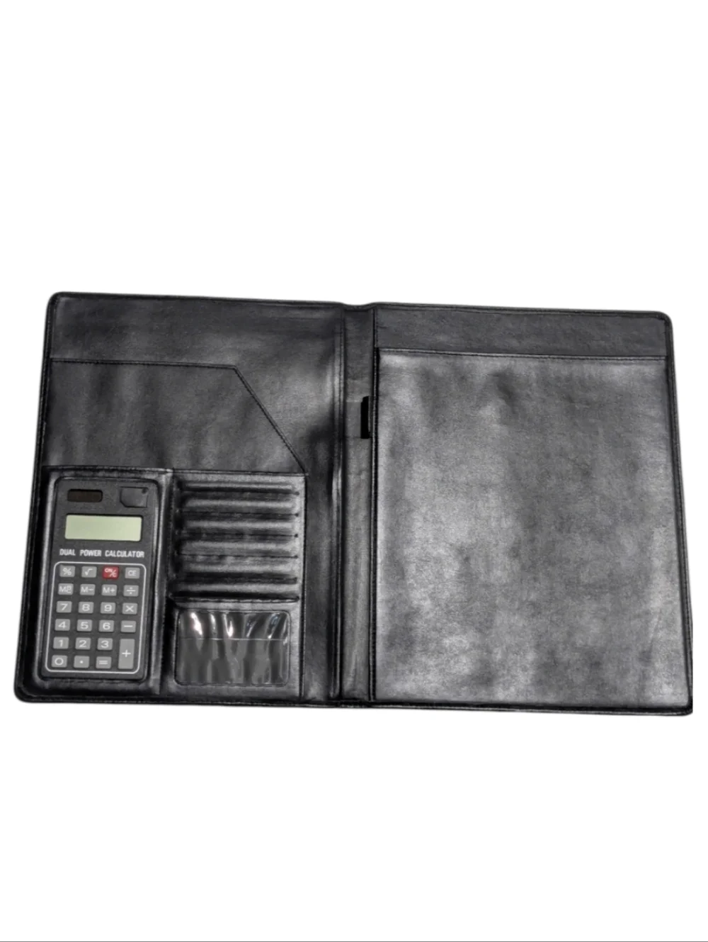 Buxton Black Vegan Leather Padfolio Business Organizer with Calculator 💼